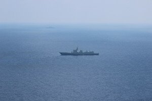 Chinese Frigate in Panatag Shoal