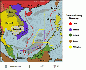 South China Sea disputes map